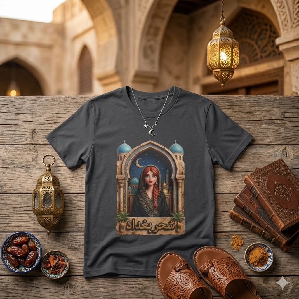 Arabic Princess Portrait T-Shirt — Middle Eastern Archway Art Tee