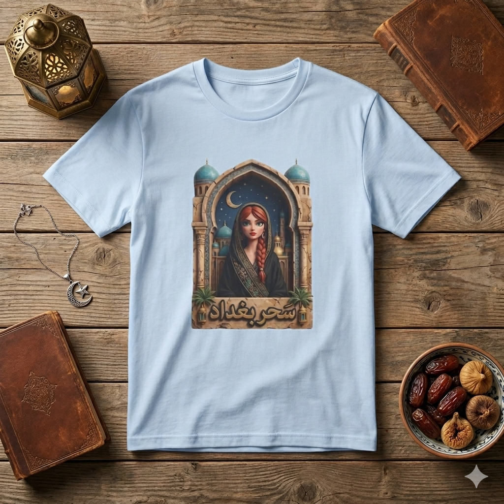 Arabic Princess Portrait T-Shirt — Middle Eastern Archway Art Tee