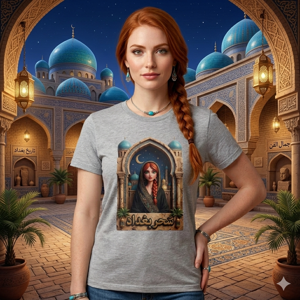 Arabic Princess Portrait T-Shirt — Middle Eastern Archway Art Tee