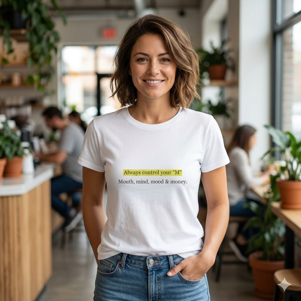 Always Control Your 'M' T-Shirt – Motivational Quote Tee (Mouth, Mind, Mood & Money)