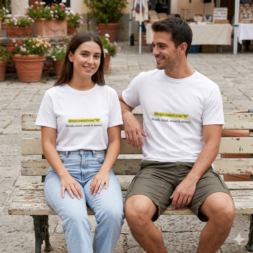 Always Control Your 'M' T-Shirt – Motivational Quote Tee (Mouth, Mind, Mood & Money)