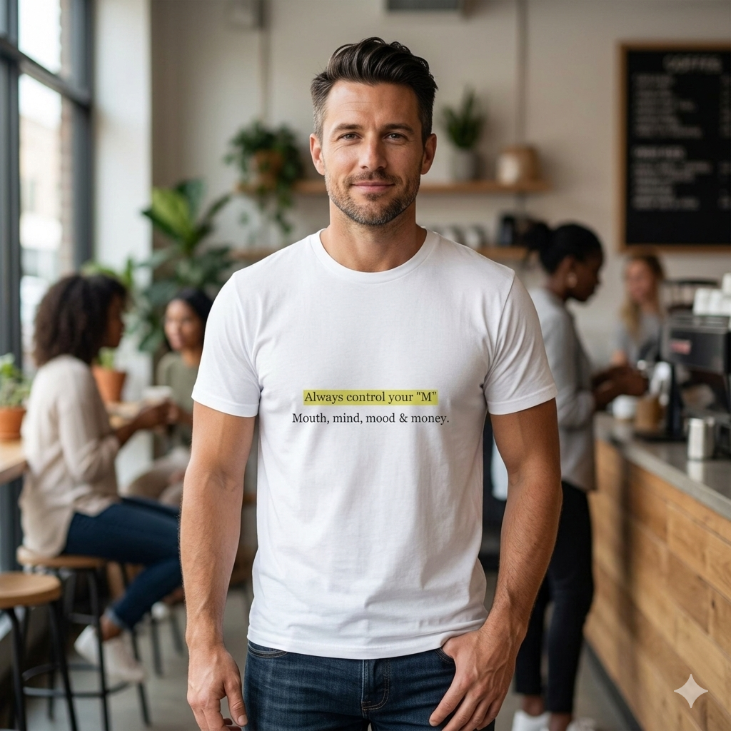 Always Control Your 'M' T-Shirt – Motivational Quote Tee (Mouth, Mind, Mood & Money)