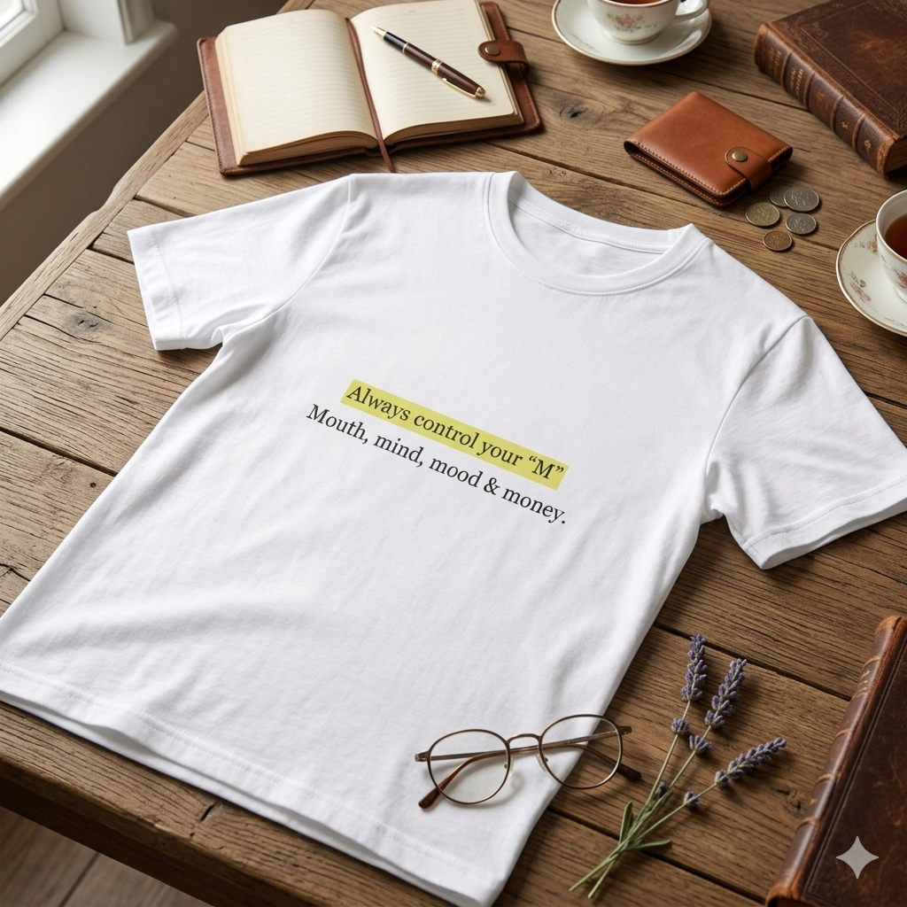 Always Control Your 'M' T-Shirt – Motivational Quote Tee (Mouth, Mind, Mood & Money)