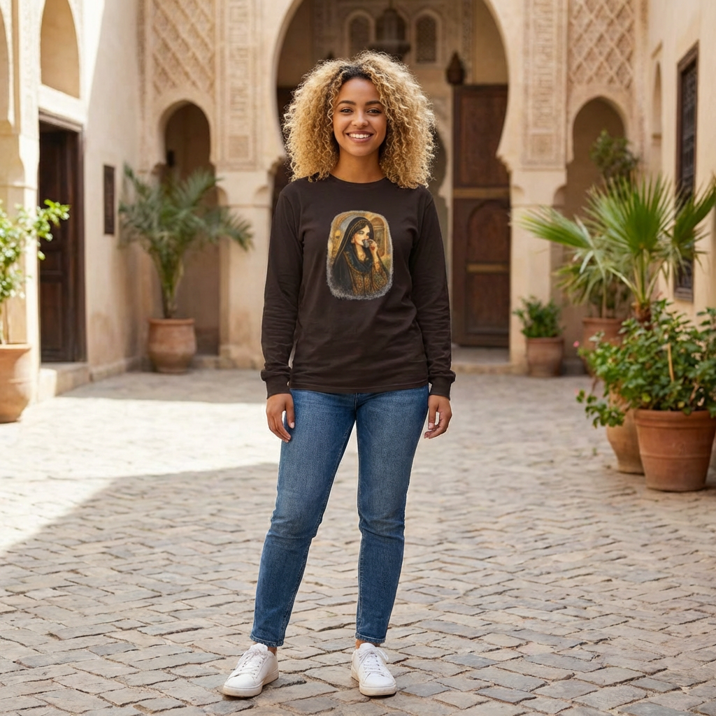 Vintage Arabian Princess Portrait Long Sleeve Tee