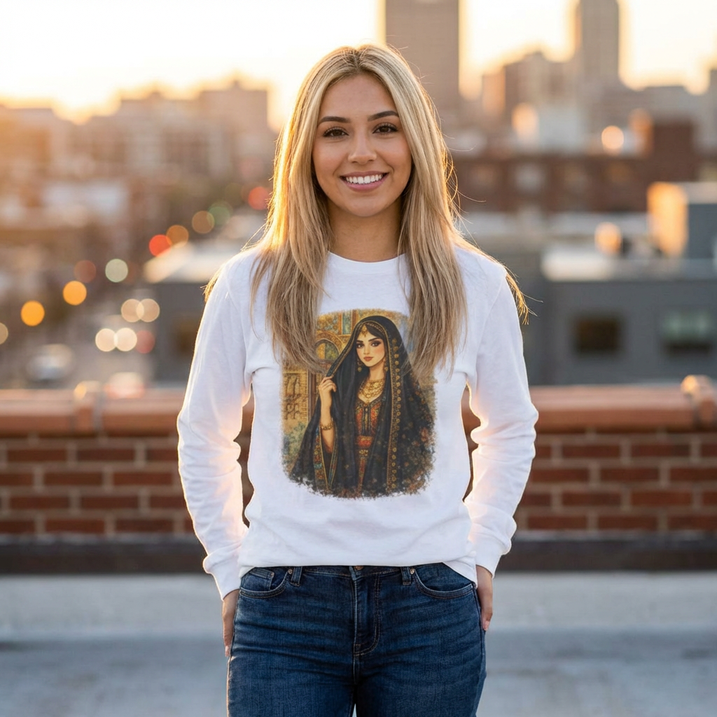 Vintage Arabian Nights Portrait Long Sleeve Tee