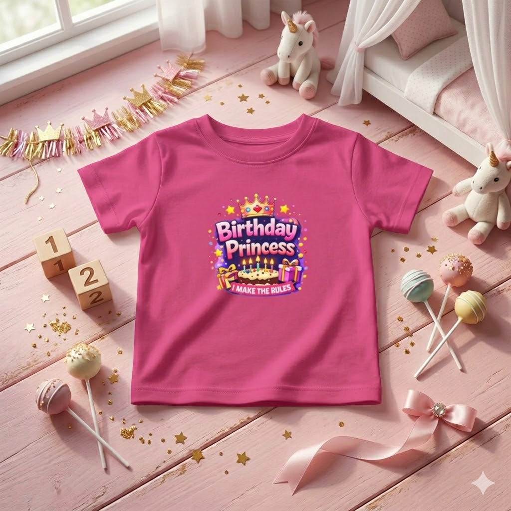 Birthday Princess Infant Tee — Cute Crown & Cake Baby Birthday Shirt