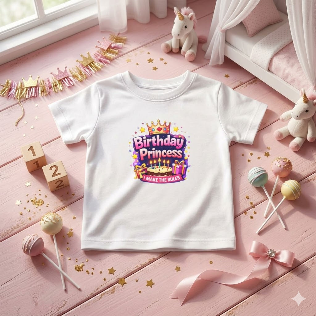 Birthday Princess Infant Tee — Cute Crown & Cake Baby Birthday Shirt