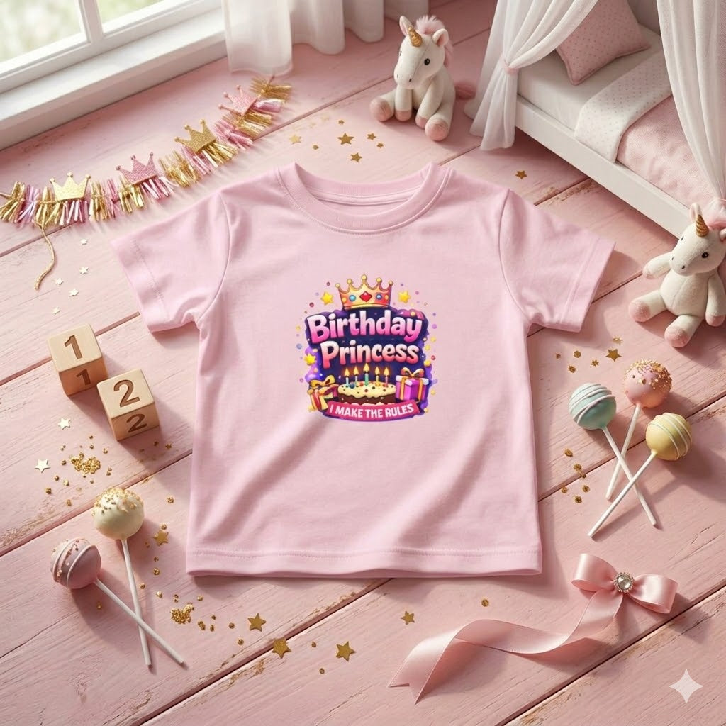 Birthday Princess Infant Tee — Cute Crown & Cake Baby Birthday Shirt