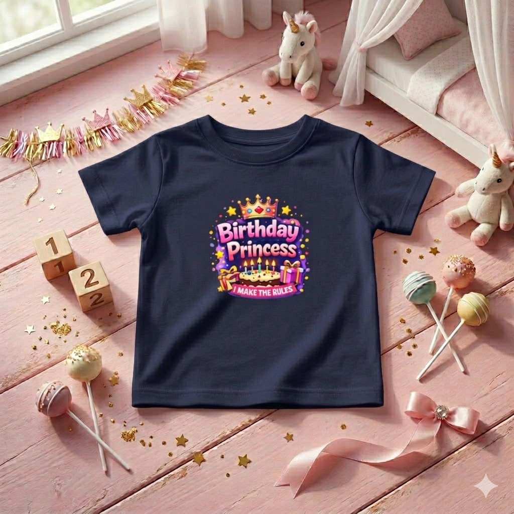 Birthday Princess Infant Tee — Cute Crown & Cake Baby Birthday Shirt