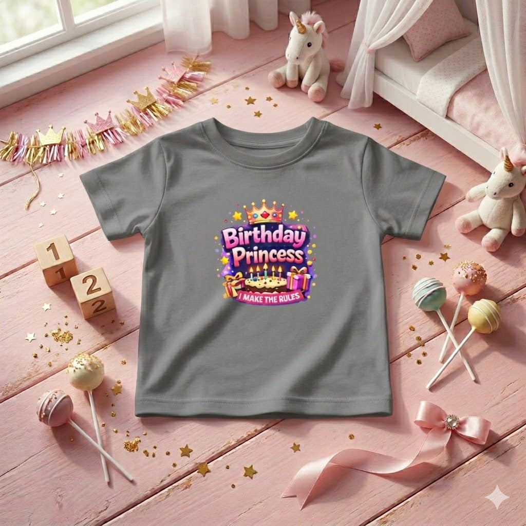Birthday Princess Infant Tee — Cute Crown & Cake Baby Birthday Shirt