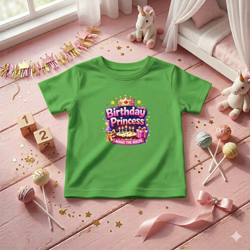 Birthday Princess Infant Tee — Cute Crown & Cake Baby Birthday Shirt