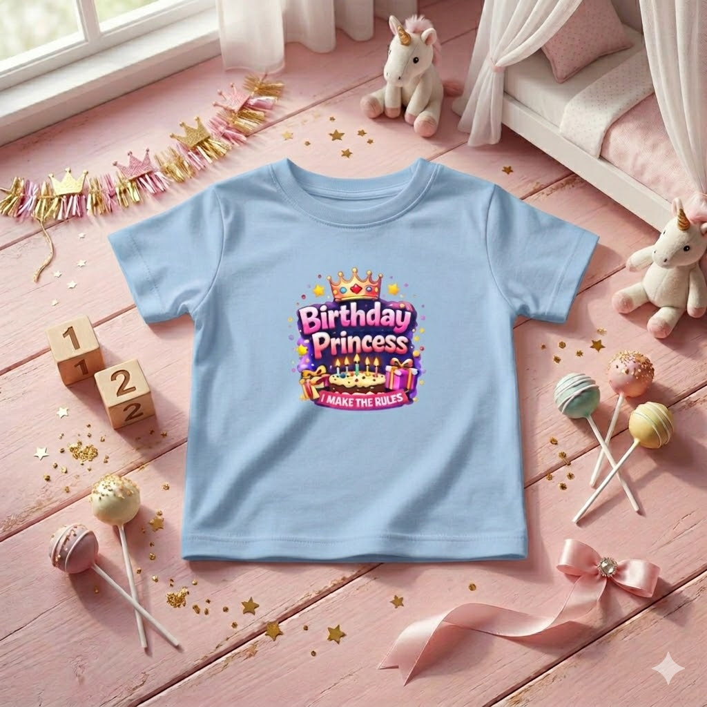 Birthday Princess Infant Tee — Cute Crown & Cake Baby Birthday Shirt
