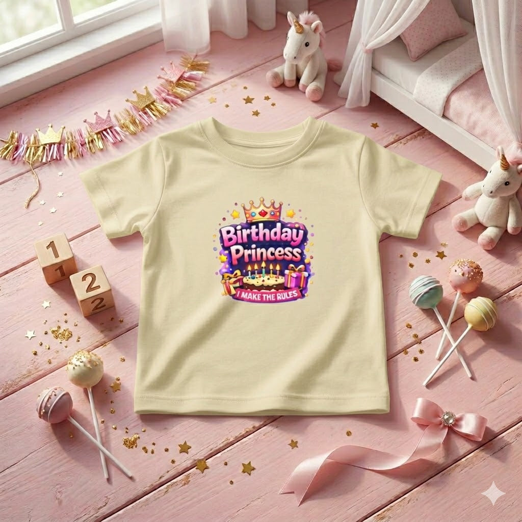 Birthday Princess Infant Tee — Cute Crown & Cake Baby Birthday Shirt