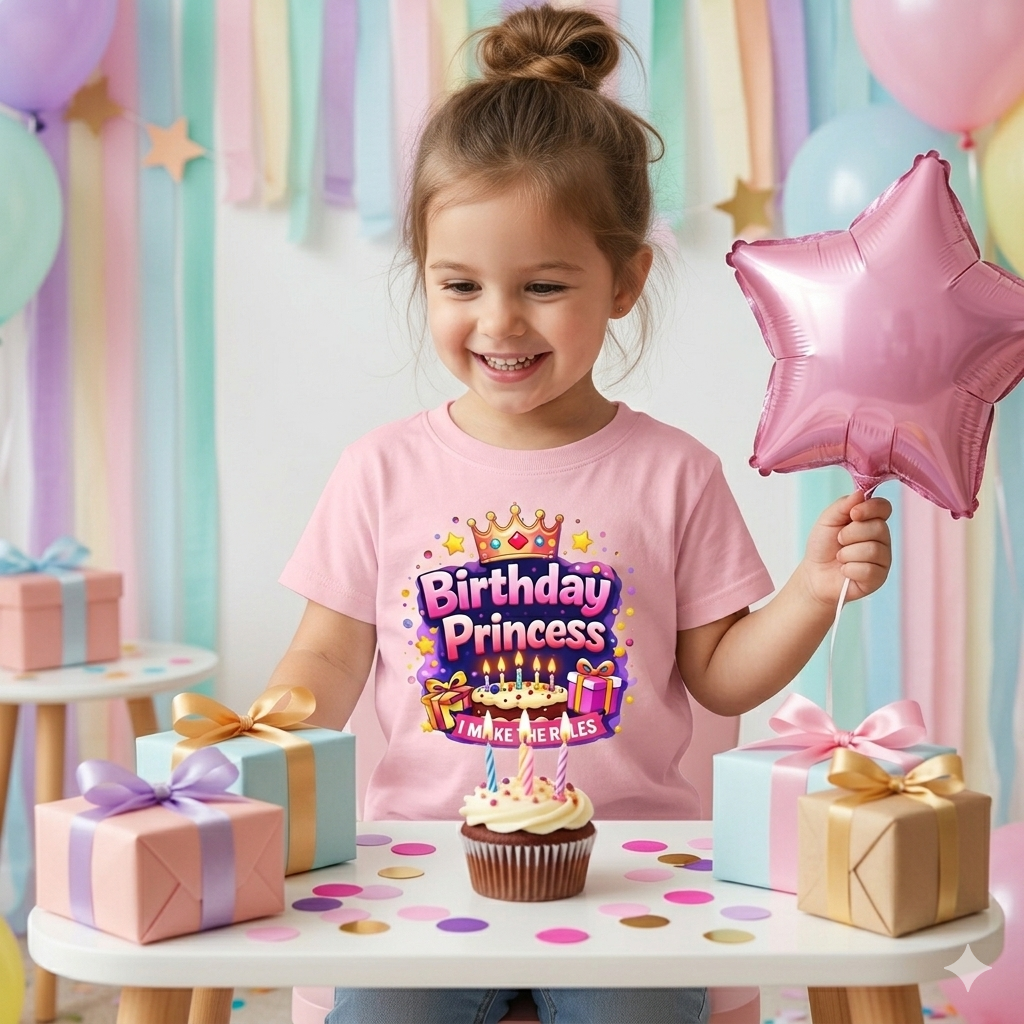 Birthday Princess Toddler Tee – "I Make The Rules" Kids Birthday Shirt