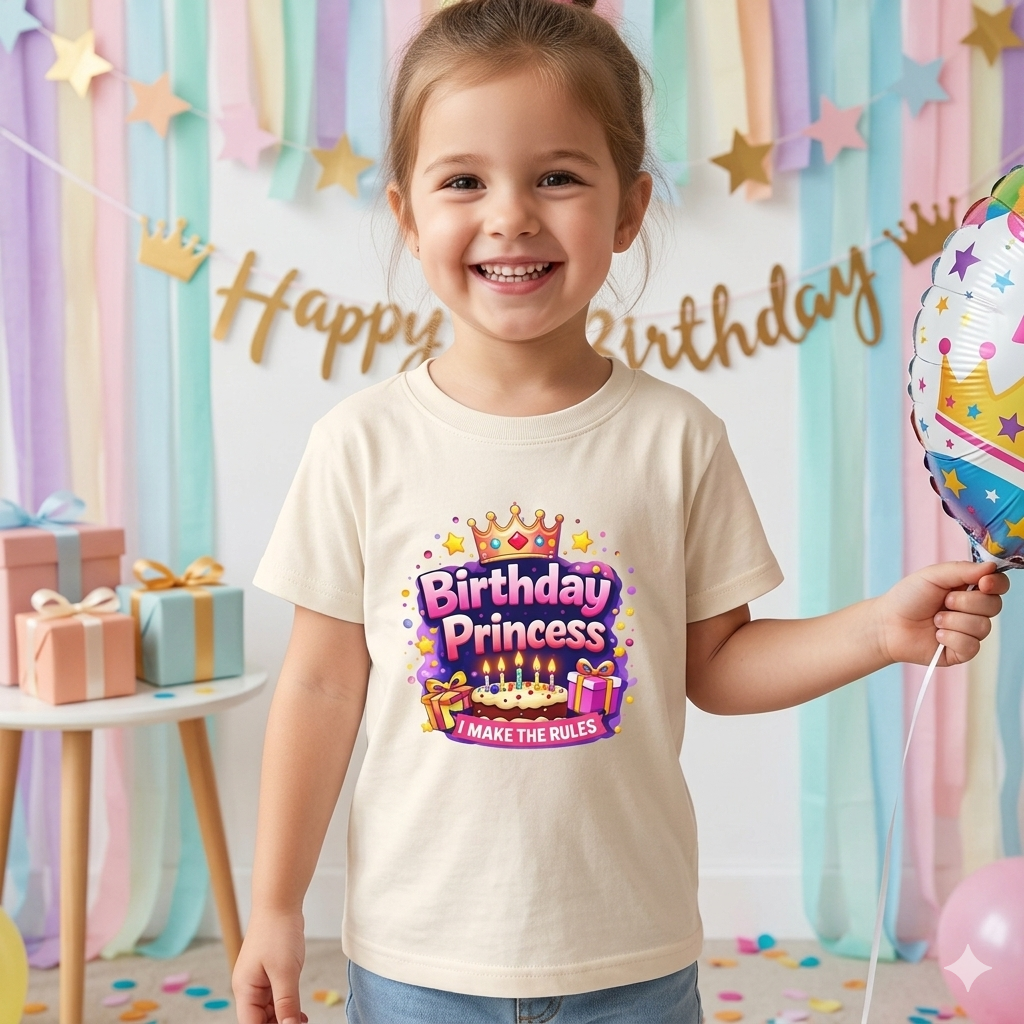Birthday Princess Toddler Tee – "I Make The Rules" Kids Birthday Shirt