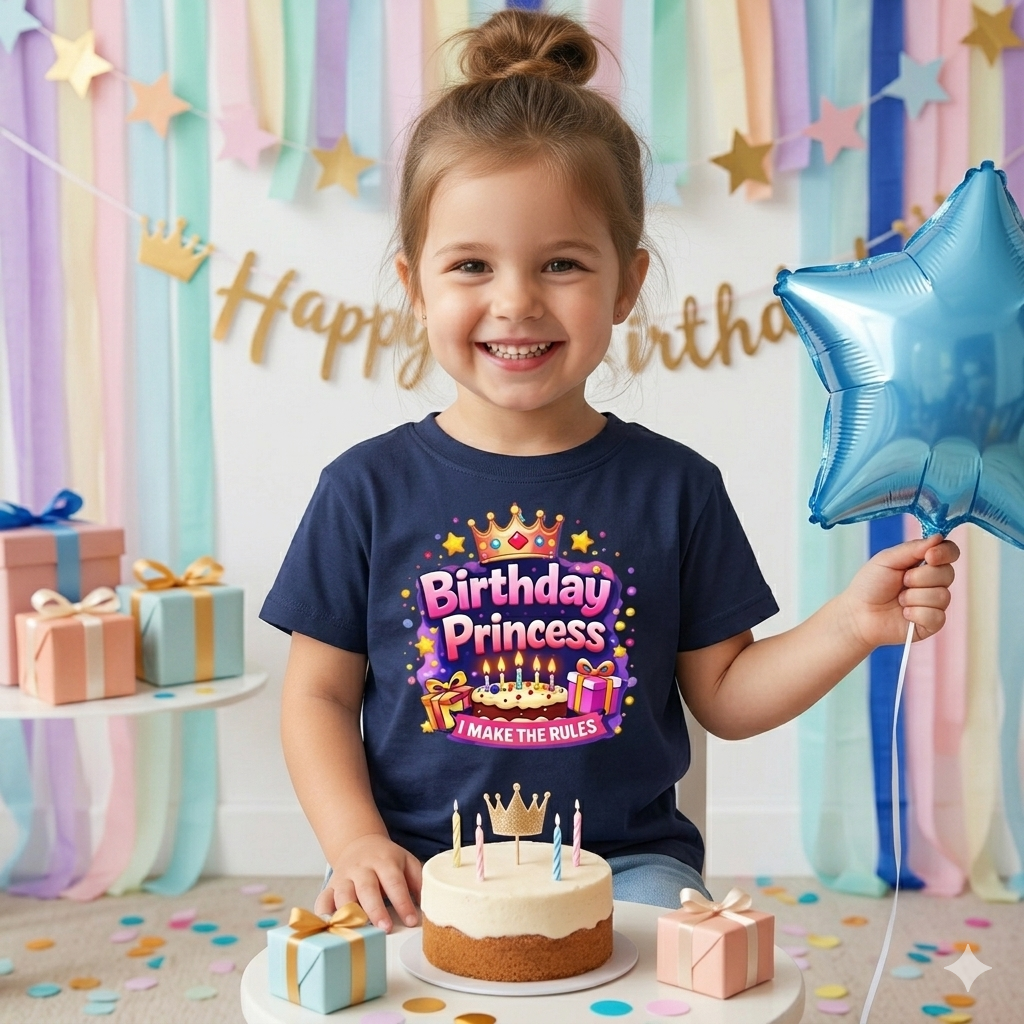 Birthday Princess Toddler Tee – "I Make The Rules" Kids Birthday Shirt