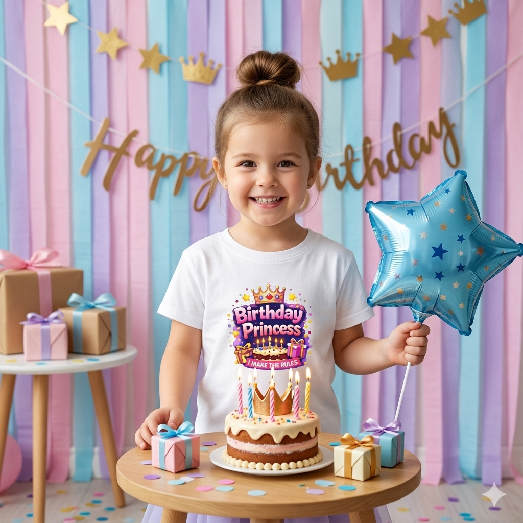Birthday Princess Toddler Tee – "I Make The Rules" Kids Birthday Shirt