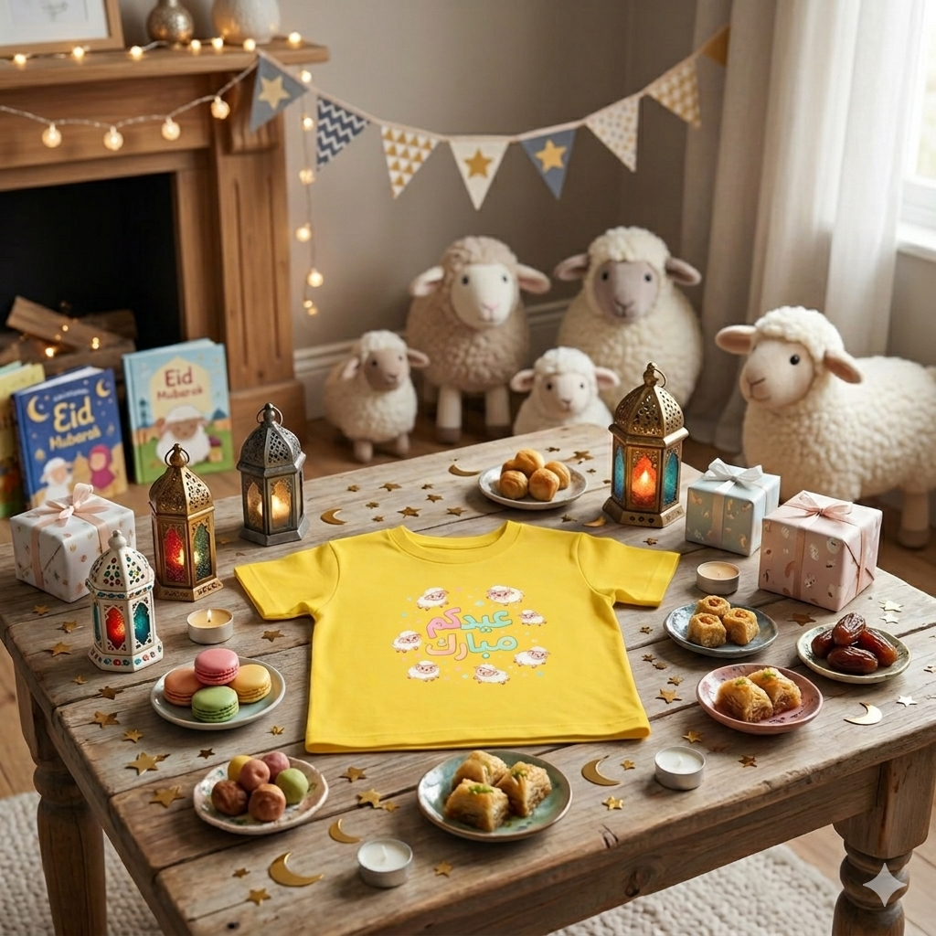 Toddler Tee — Eid Mubarak Cute Sheep Arabic Kids Shirt