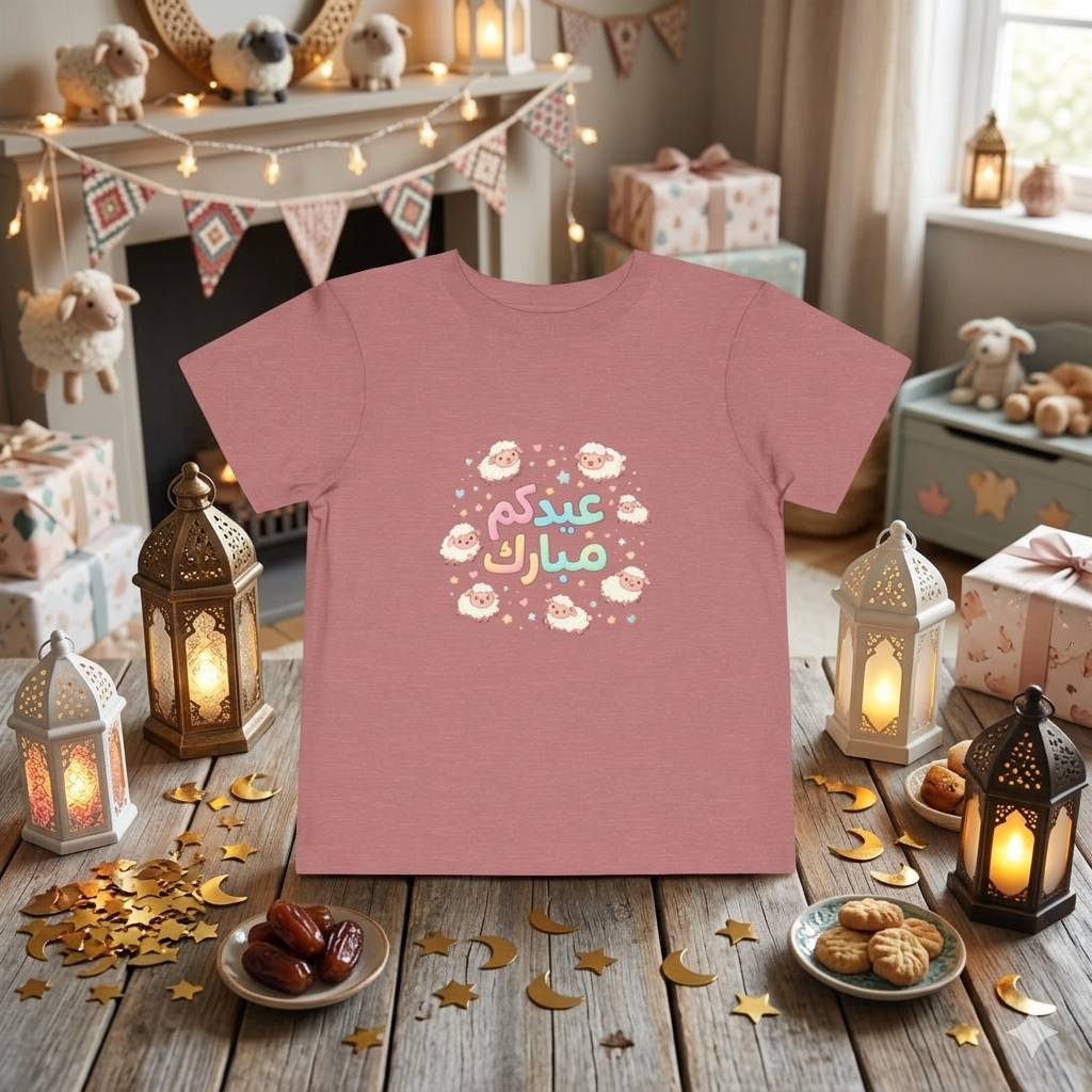 Toddler Tee — Eid Mubarak Cute Sheep Arabic Kids Shirt