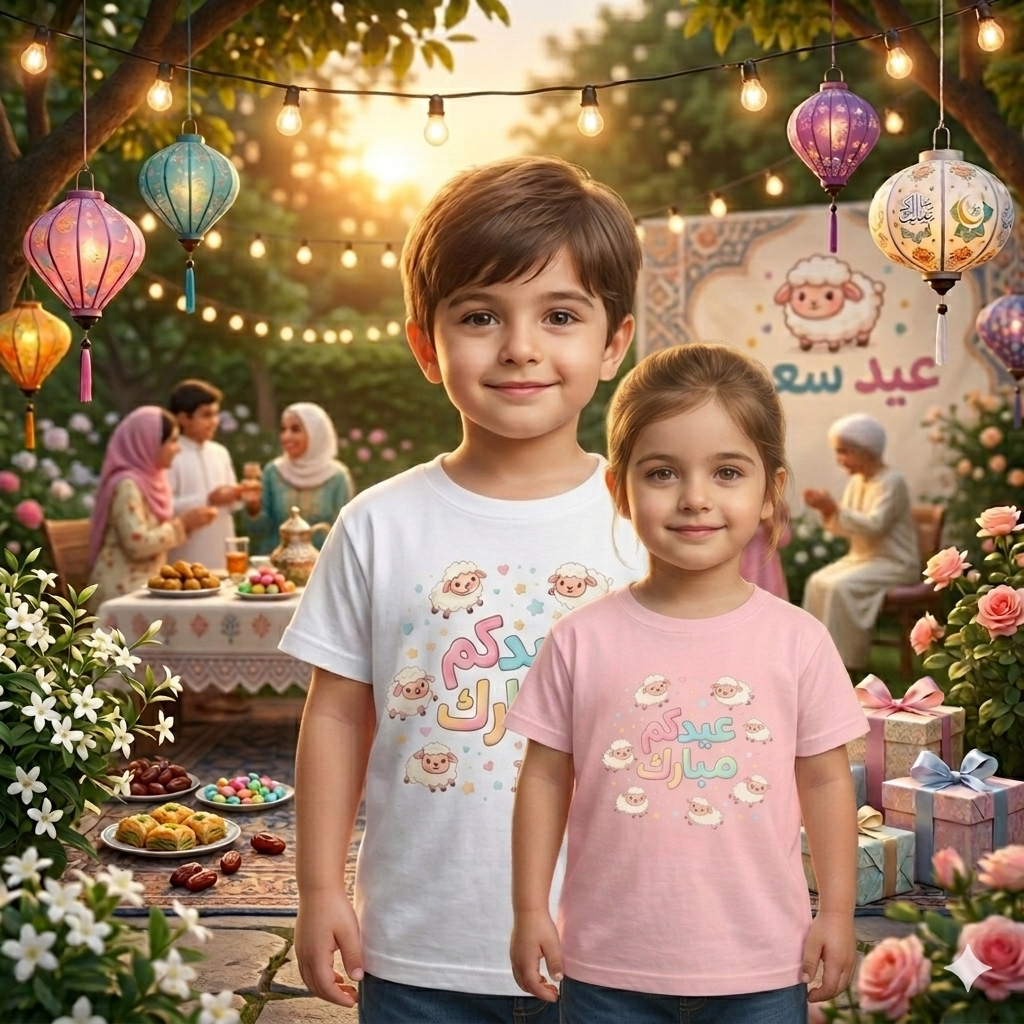 Toddler Tee — Eid Mubarak Cute Sheep Arabic Kids Shirt