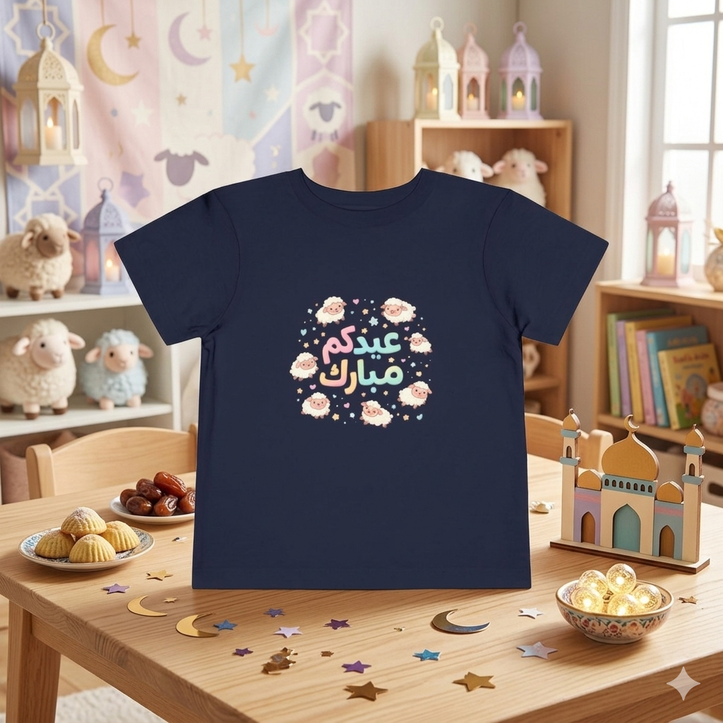Toddler Tee — Eid Mubarak Cute Sheep Arabic Kids Shirt