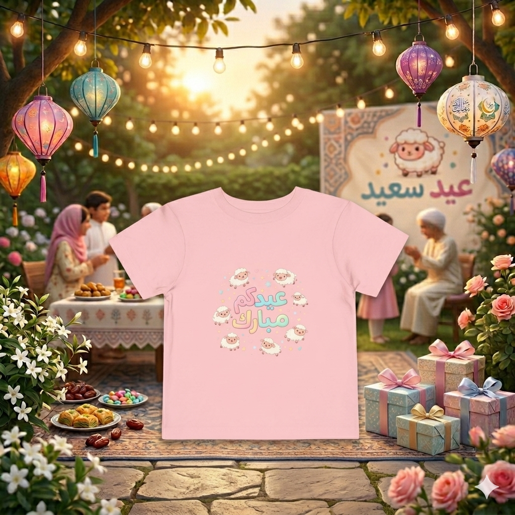 Toddler Tee — Eid Mubarak Cute Sheep Arabic Kids Shirt