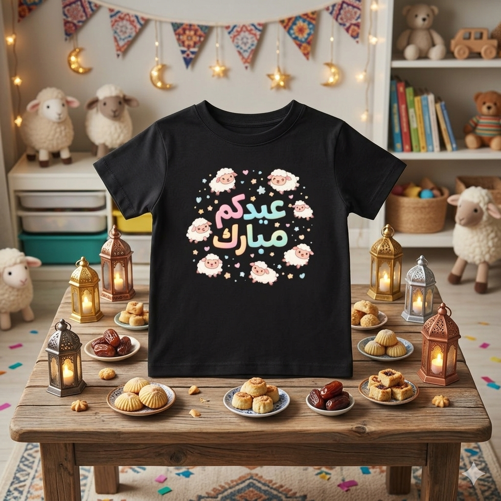 Toddler Tee — Eid Mubarak Cute Sheep Arabic Kids Shirt