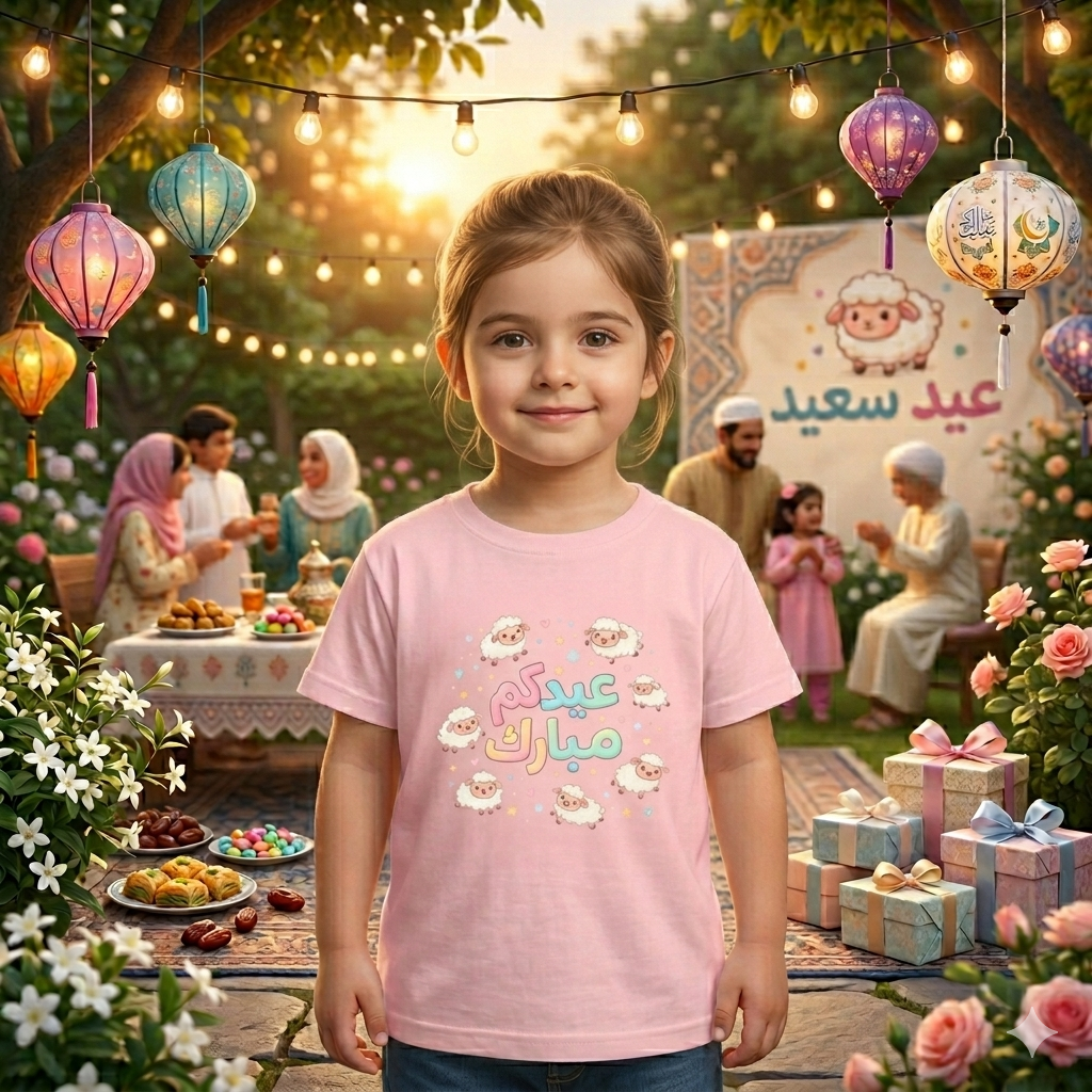 Toddler Tee — Eid Mubarak Cute Sheep Arabic Kids Shirt