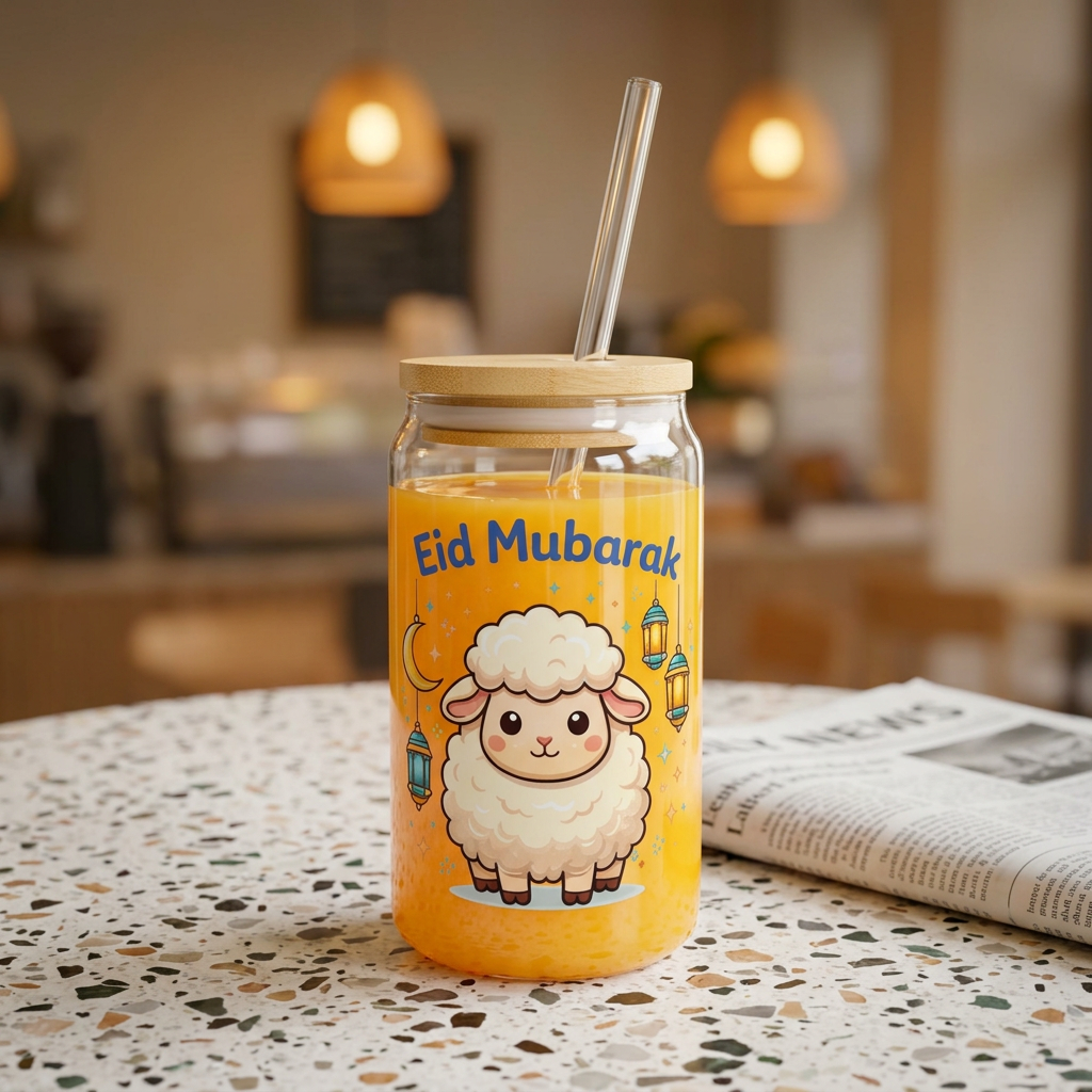 Eid Mubarak Sheep Sipper Glass