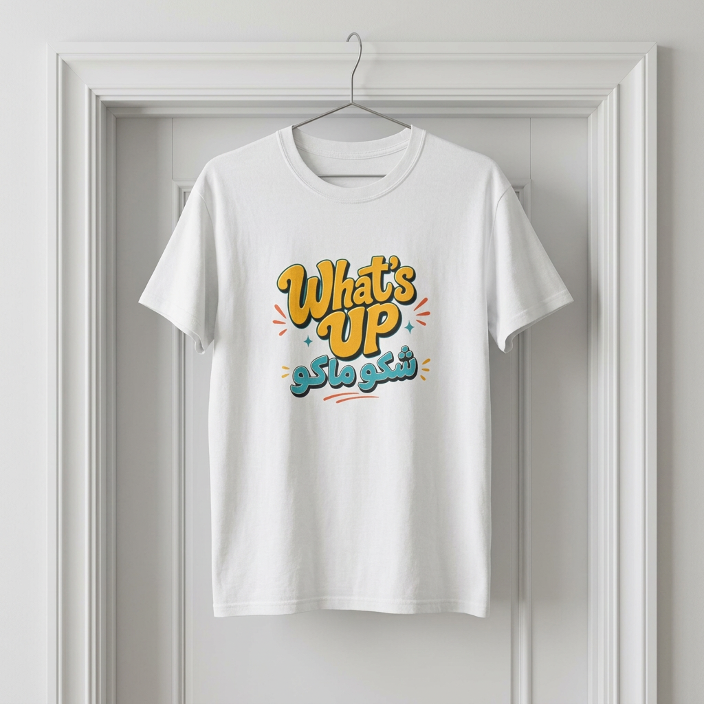 What's Up T‑Shirt — Bilingual English & Arabic Graphic Tee
