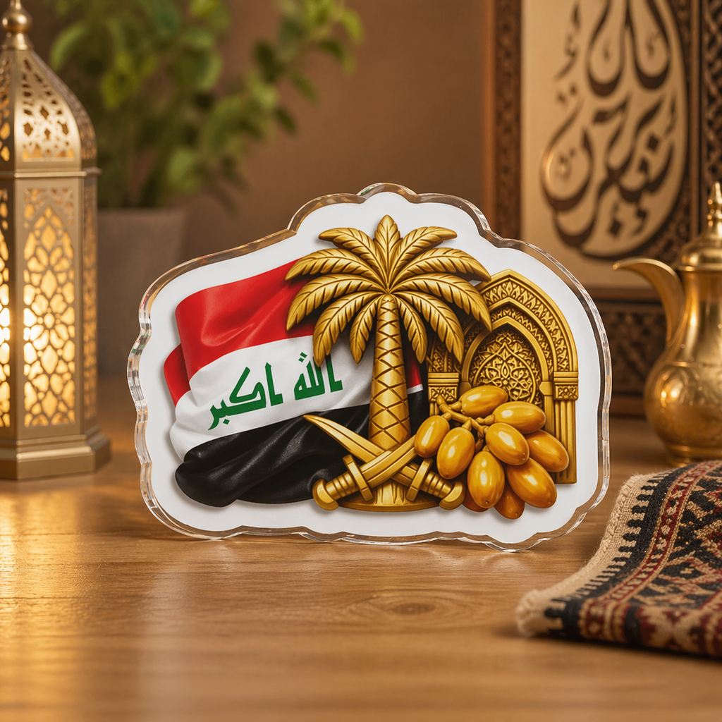 Iraq Flag Palm Tree Cut Statue