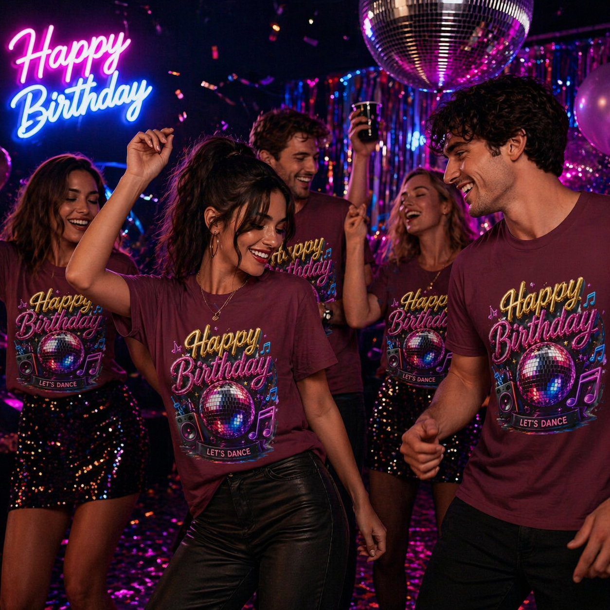 Happy Birthday Disco T-Shirt — Let's Dance Party Tee