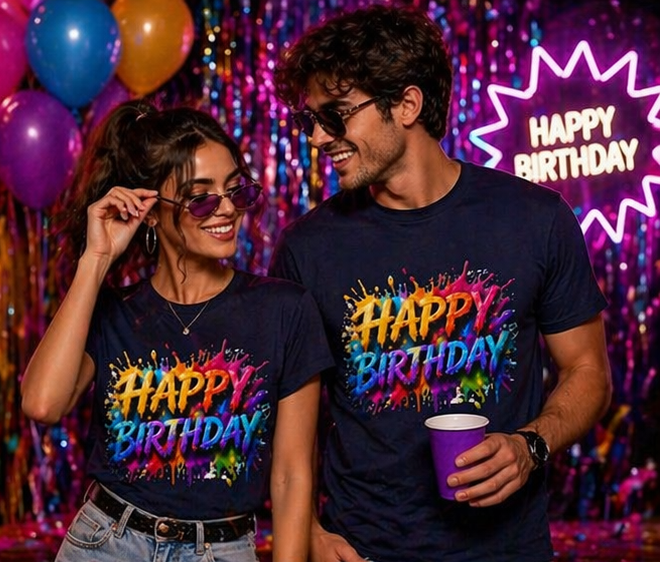Happy Birthday Color Splash T-Shirt