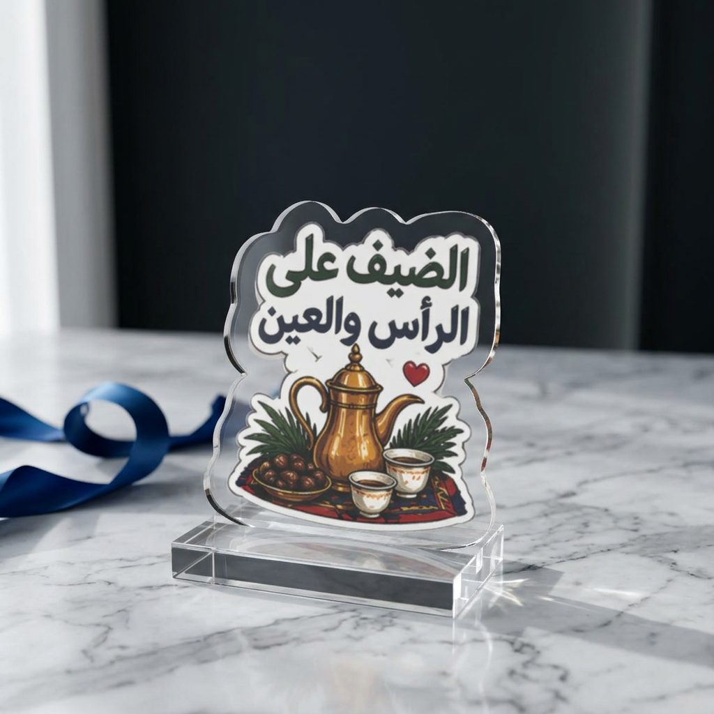 Arabic Coffee Pot Acrylic Standee – الضيف على الرأس والعين (Custom Cut)