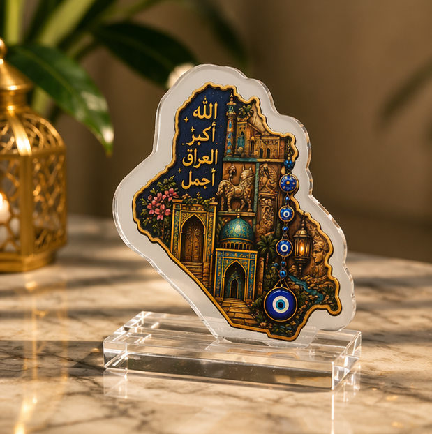 Iraq Silhouette Acrylic Standee — Islamic Mosque Design with Arabic Calligraphy