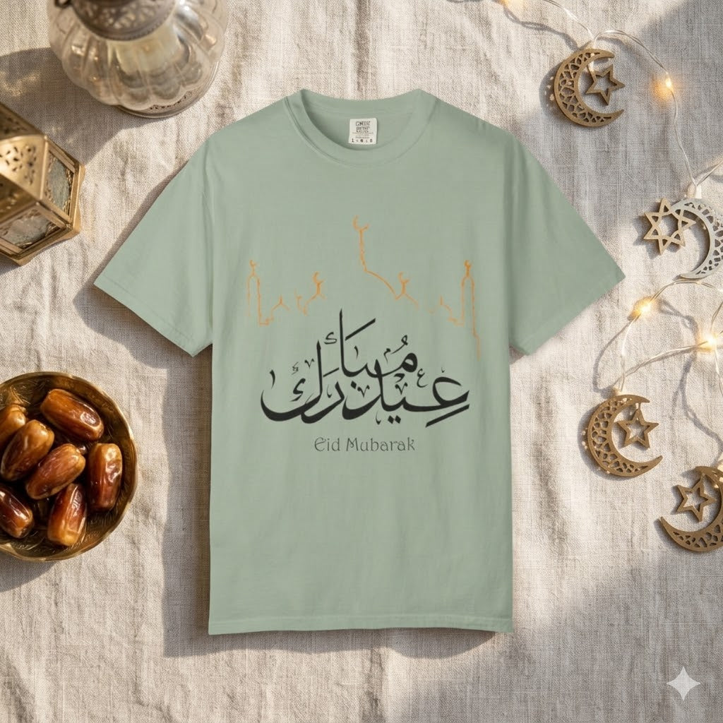 Eid Mubarak T-Shirt — Arabic Calligraphy Ramadan Celebration Tee