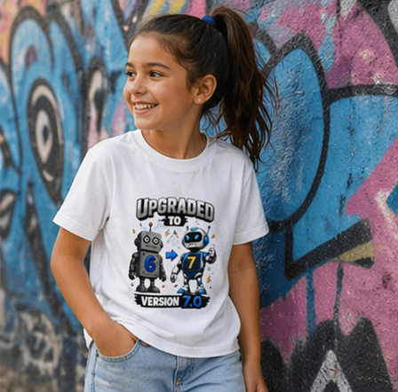 Upgraded to Version 7.0" Birthday Robot Tee 67