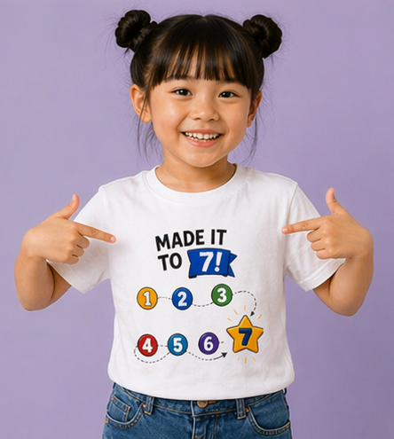 Made It to 7! Kids T-Shirt — 7th Birthday Milestone Tee 67