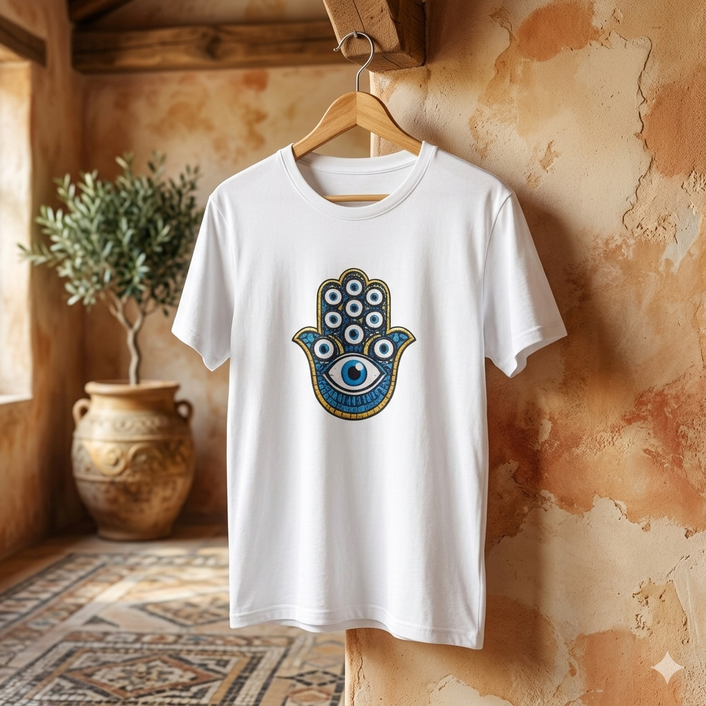 Hamsa Hand Eye T-Shirt — Protective Evil Eye Graphic Tee