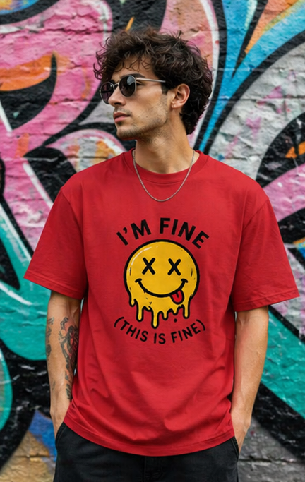 I’m Fine (This Is Fine) Melting Smiley T-Shirt