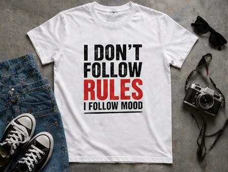 I Don’t Follow Rules I Follow Mood T-Shirt – Funny Rebellious Graphic Tee