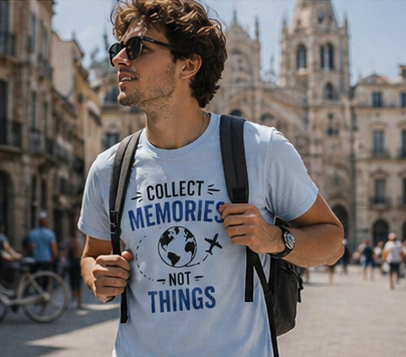 Collect Memories Not Things Unisex T-Shirt – Travel Graphic Tee