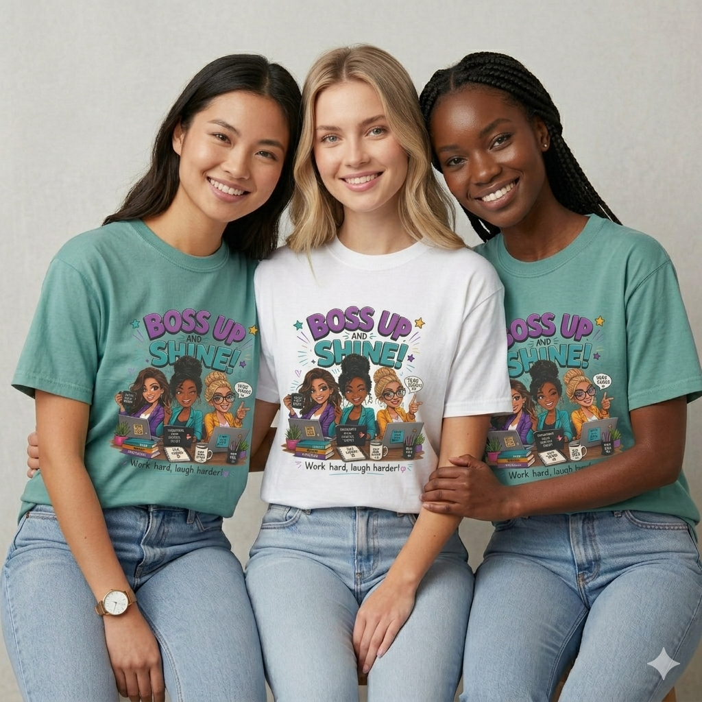 Boss Up and Shine" Motivational Graphic Tee