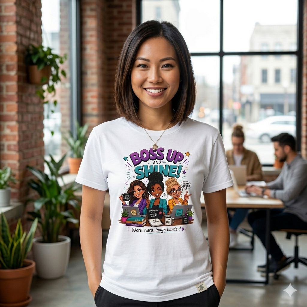 Boss Up and Shine" Motivational Graphic Tee