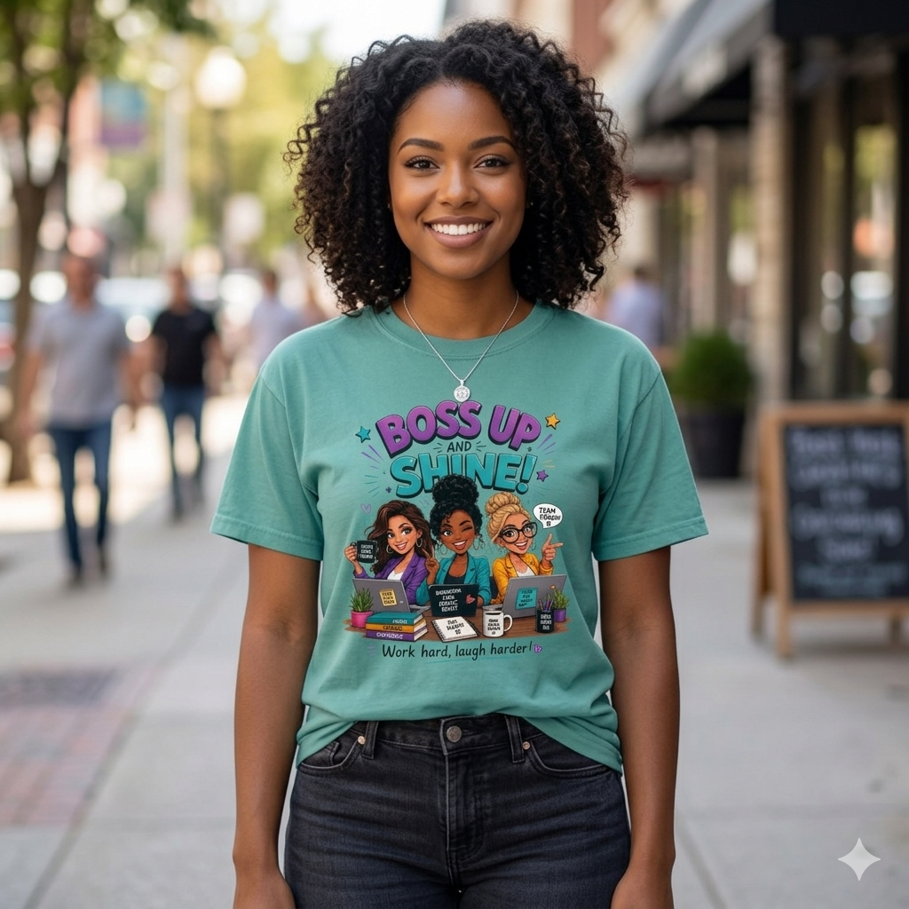 Boss Up and Shine" Motivational Graphic Tee