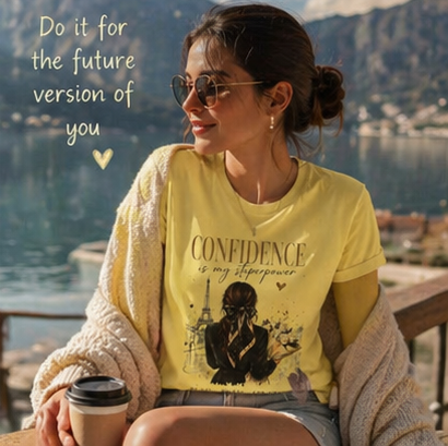 Confidence Is My Superpower T-Shirt — Paris Girl Inspirational Graphic Tee