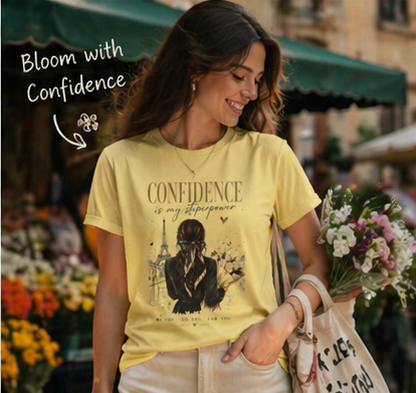 Confidence Is My Superpower T-Shirt — Paris Girl Inspirational Graphic Tee
