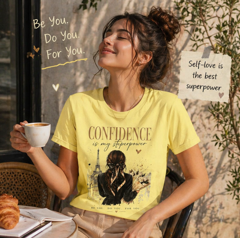 Confidence Is My Superpower T-Shirt — Paris Girl Inspirational Graphic Tee