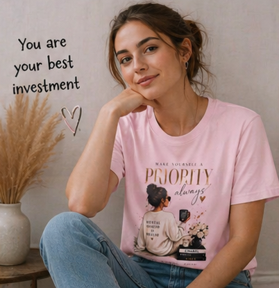 Prioritize Yourself T-Shirt – "Prioritiy Always" Self-Care Graphic Tee