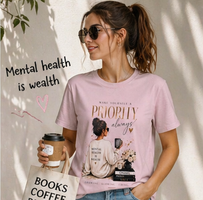 Prioritize Yourself T-Shirt – "Prioritiy Always" Self-Care Graphic Tee